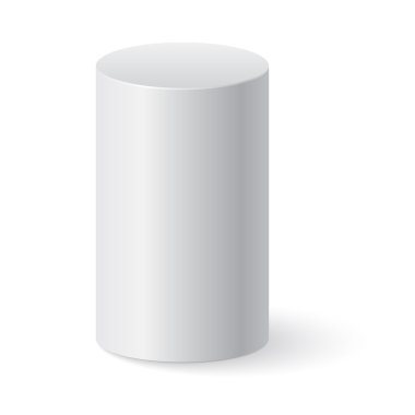 White cylinder isolated  clipart