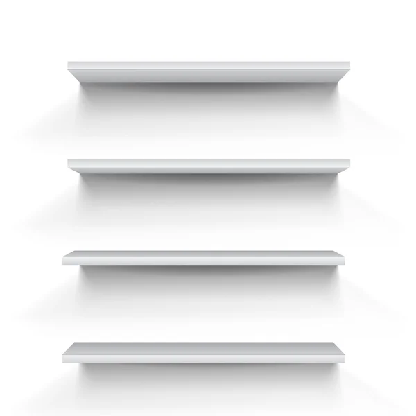 Set aus vier Bücherregalen — Stockvektor