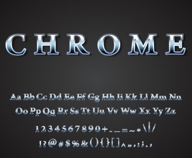 Vektör parlak krom harf