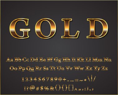Vektör parlak altın harfler