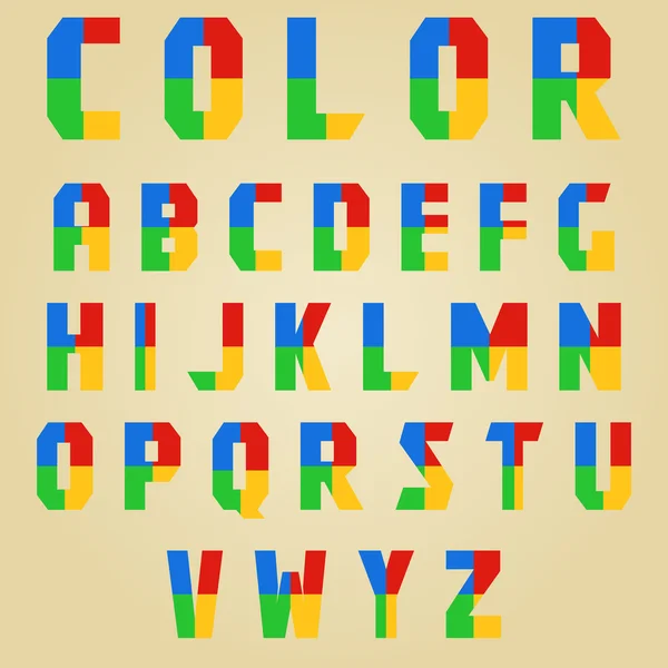 Alphabet couleur abstrait — Image vectorielle