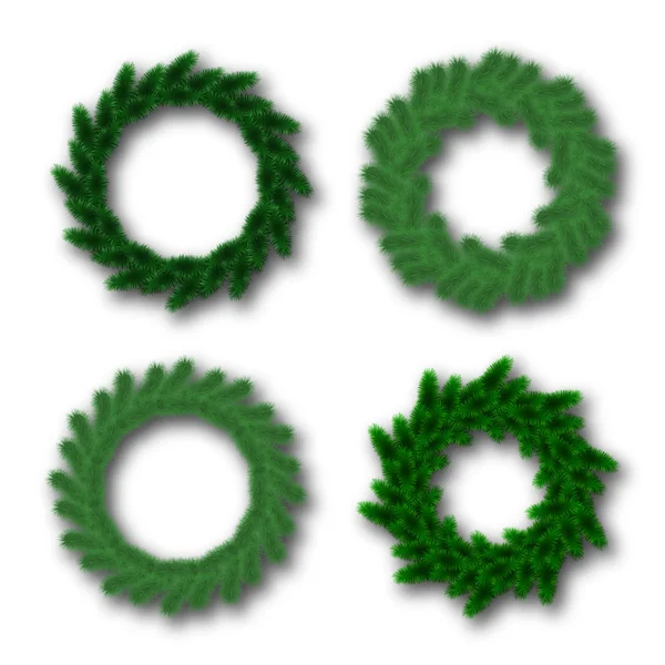 Christmas traditional  wreaths set — Stock Vector