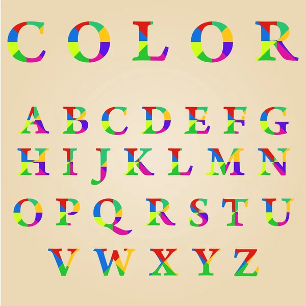 Abstract color alphabet — Stock Vector