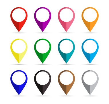 Kağıt harita işaretçi kümesi