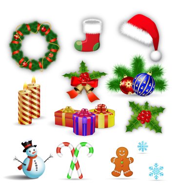 Merry christmas tasarım öğeleri
