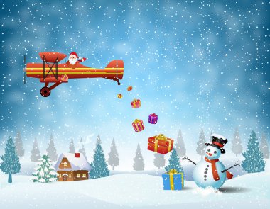 Noel Baba ile hafif uçak