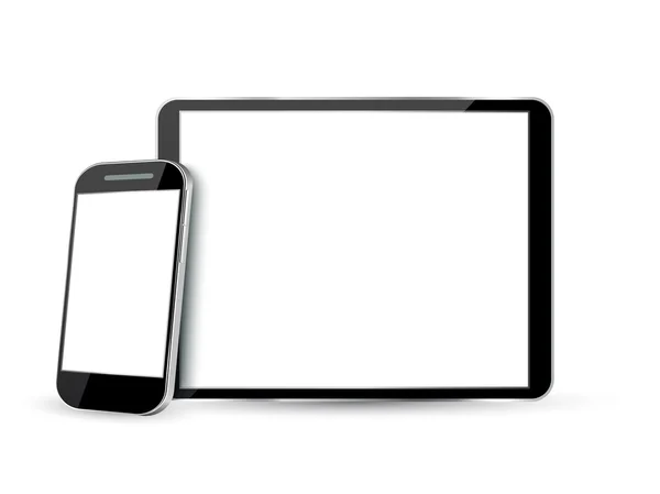 Pantalla de ordenador, Tablet PC y teléfono móvil — Archivo Imágenes Vectoriales