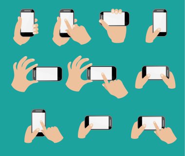Akıllı telefon tutan el kümesi