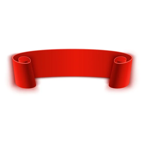Реалістична вигнута червона стрічка — стоковий вектор