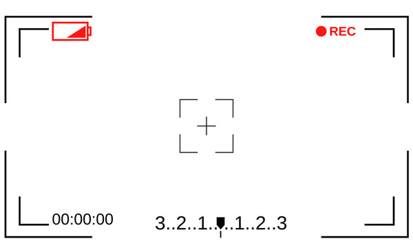 Видоискатель камеры. Экран фокусировки шаблона камеры
.