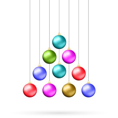 10 renkli Noel topları