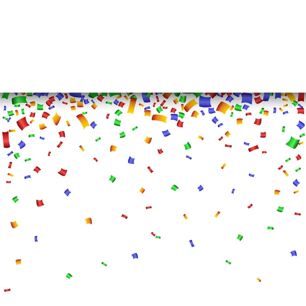 Färgglada band firande bakgrund med konfetti. — Stock vektor