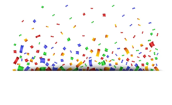 Colorful celebration background with confetti. — Stock Vector