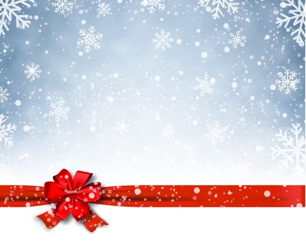 Kış arka plan kırmızı yay ile