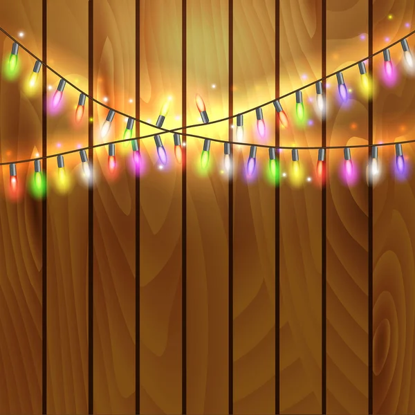 Kerstmis en Nieuwjaar ontwerp op houten achtergrond — Stockvector