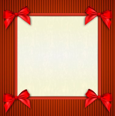 Beyaz metin yer kırmızı kurdele ve yay ile 