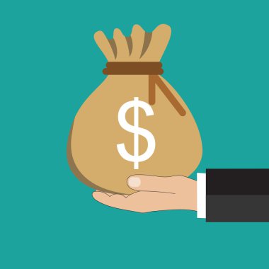 Para çantasını tutan el iş dostum