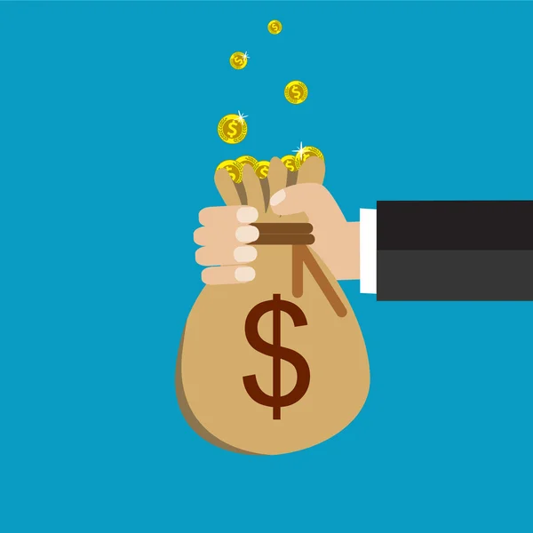 El ve para çantası ile düz arka plan.