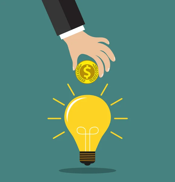 Concept for crowdfunding, investing into ideas — Stock vektor