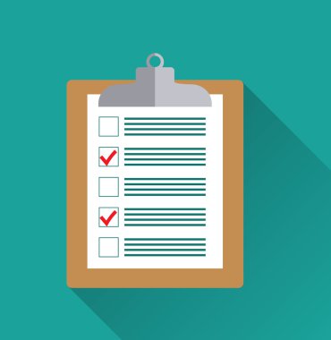 Pano boş denetim listesi formu ile,