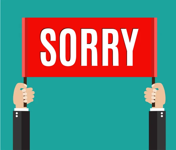 Businessman holding sorry sign — Stockvector