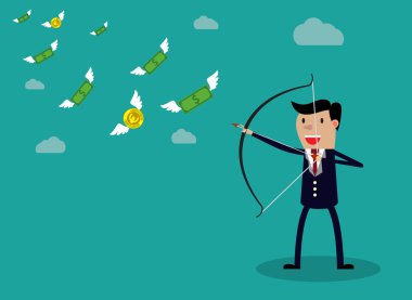 Ok ve yay ile işadamı