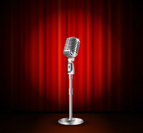 Mikrofon ve kırmızı perde