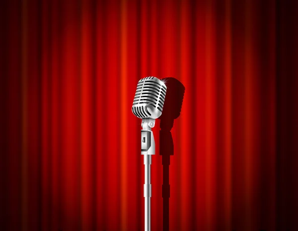 Mikrofon ve kırmızı perde