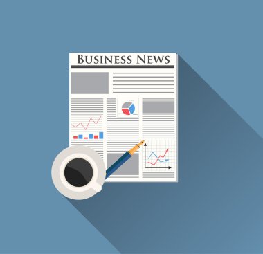 Gazete, cep telefonu ve kahve.