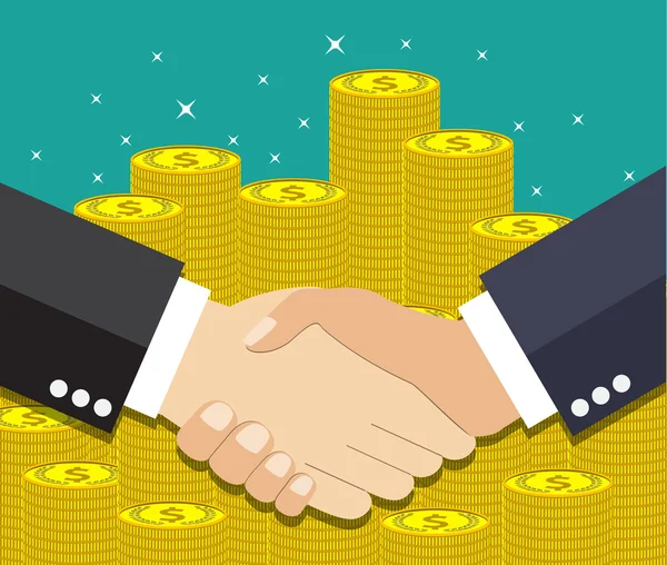 İşadamları karşılıklı sikke arka plan üzerinde