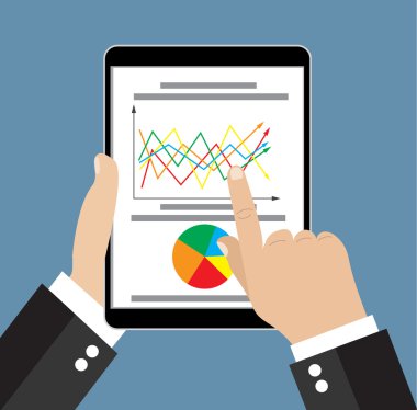 İşadamı el holding tablet