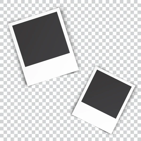 Dos fotos en blanco fijadas en la pared blanca — Vector de stock