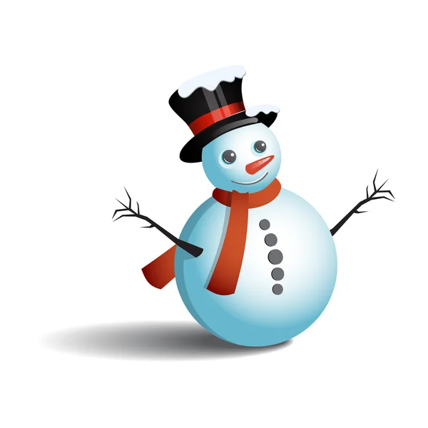 Snowman vetor ilustração no fundo branco — Vetor de Stock