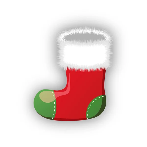 Boş Noel çorap üzerine beyaz izole. — Stok Vektör