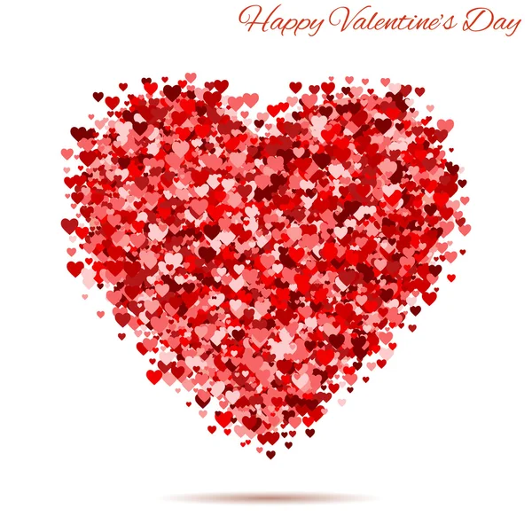San Valentino vintage cuore rosso — Vettoriale Stock