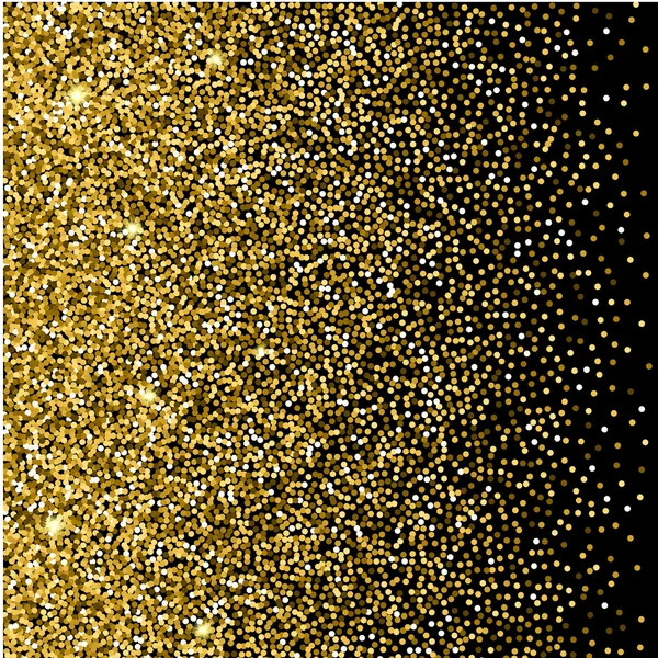 Round gold glitter Left gradient with round gold glitter on black