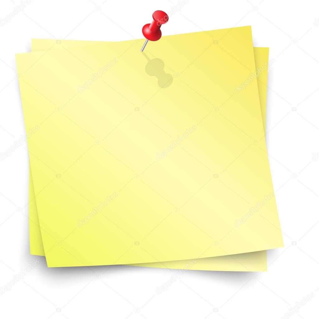 Yellow reminder with pin