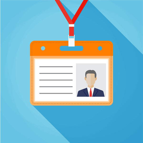 Flat design name tag badge template