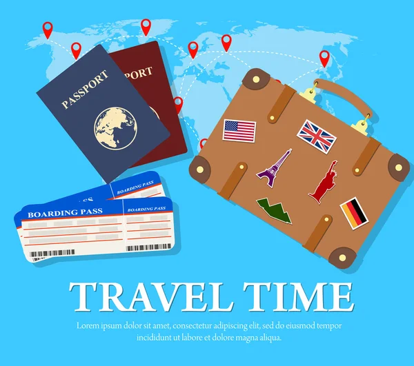 Έννοια ταξιδιών και τουρισμού. — Διανυσματικό Αρχείο