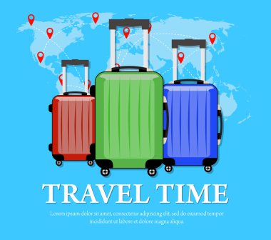 seyahat kavramı vektör düz afiş