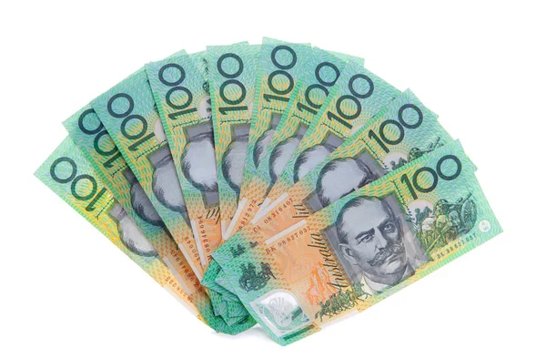 Australiska 100 dollar Obs räkningar pengar — Stockfoto