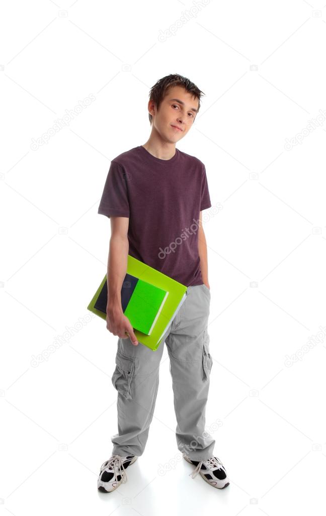 Standing teen student
