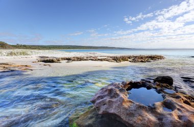 Flat Rock Creek at southern end of Hyams Beach clipart