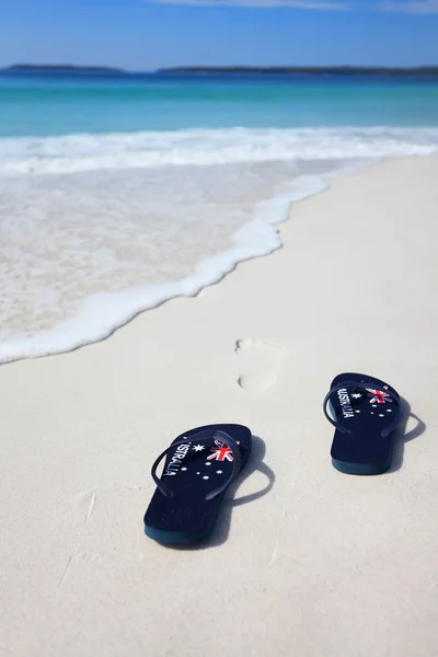 澳大利亚国旗丁字裤海滩度假庆祝 图库图片