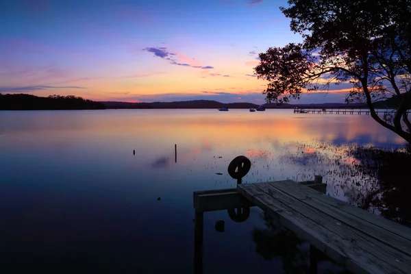 Zonsondergang reflecties Kincumber, Australië — Stockfoto