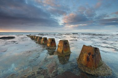 Coledale kaya raf üzerinde sabah ışığı, Nsw, Avustralya