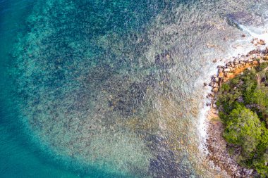Rocky resifi hava manzarası kıyı modelleri, renk mezuniyetleri ve Sidney Avustralya yakınlarında dokular.