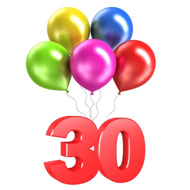 Beyaz arka plan üzerinde 3D render parlak balonlar