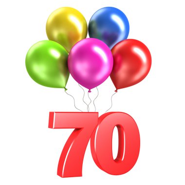 Beyaz arka plan üzerinde 3D render parlak balonlar