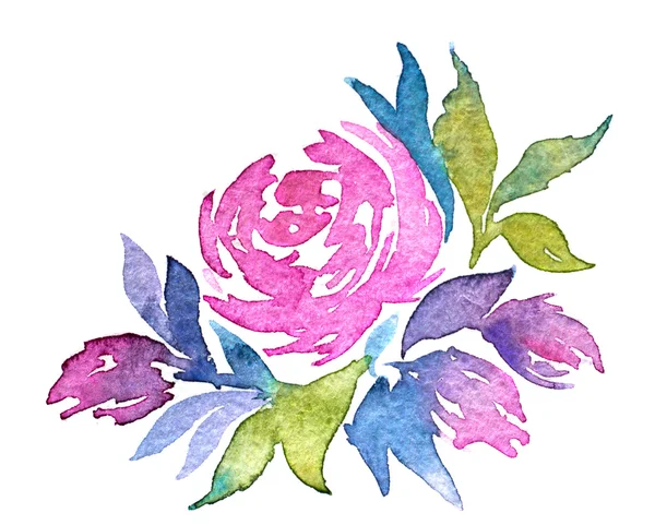 花の水彩画のイラスト. — ストック写真